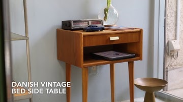 Danish Vintage Bed Side Table:デンマーク ヴィンテージ ベッドサイド テーブル オーク材 北欧家具
